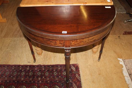 Regency style D shaped card table